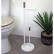 Showerdrape Chester Collection White Toilet Roll Holder & Spare Paper Holder Combination