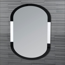 Showerdrape Putney 80 x 40cm Oval Bathroom Mirror with Black Frame