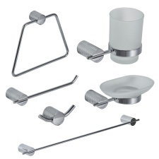 Showerdrape Vitality Chrome Collection 6 Piece Bathroom Accessory Set