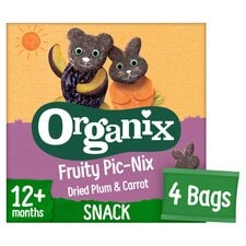 Organix Fruity Pic-Nix Plum & Carrot 4X17g