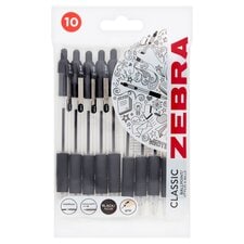 Zebra Grip Ballpoint Pens Black 10 Pack