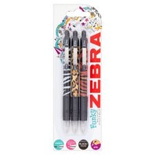 Zebra Animal Print Ball Pens 3 Pack