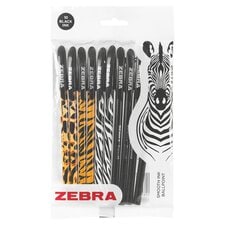 Zebra Doodlers Animal Ballpoint Pens 10 Pack Black