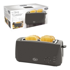 Quest 4 Slice Toaster With Wide Slots - Grey