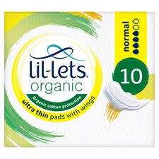 Lil-Lets Organic Ultra Thin Pads With Wings Normal X10