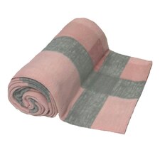 Dreamscene Fleece Winter Check Throw, 120x150cm - Blush Pink