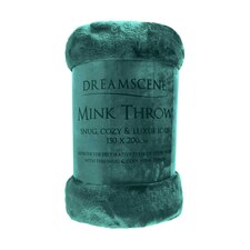 Dreamscene Luxury Mink Faux Fur Fleece Blanket, 125x150cm - Forest Green