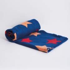 Dreamscene Stars Fleece Blanket, 120x150cm - Navy Blue