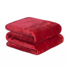 Dreamscene Luxury Faux Fur Mink Fleece Throw Blanket, 200x240cm - Red