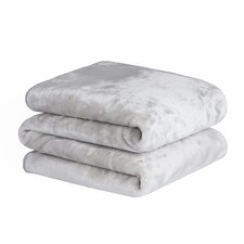 Dreamscene Luxury Faux Fur Mink Fleece Blanket, 125x150cm - Silver