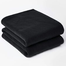 Dreamscene Fleece Blanket Bedspread, 120x150cm - Black