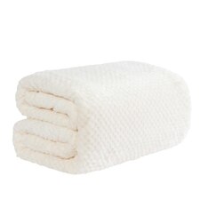 Dreamscene Luxury Honeycomb Waffle Blanket, 125x150cm - Cream