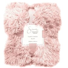 Sienna Fluffy Blanket Sofa Fleece, 150x200cm - Blush Pink