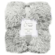 Sienna Fluffy Blanket Fleece, 150x200cm - Silver