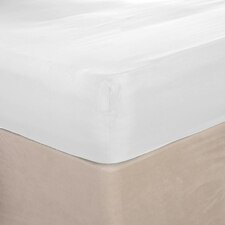 Brentfords Plain Fitted Bed 25cm Deep Elasticated Sheet, Single - White