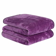 Dreamscene Luxury Faux Fur Mink Fleece Throw Blanket, 200x240cm - Purple