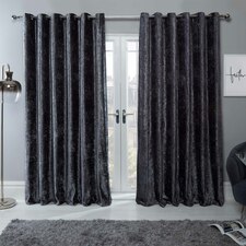 Sienna Luxury Soft Crushed Velvet Blackout Thermal Lined Eyelet Curtains, 117x137cm