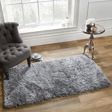 Sienna Soft Sparkle Thick Pile Non-Shed Shaggy Floor Rug, 80x150cm - Silver