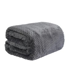 Dreamscene Luxury Waffle Mink Blanket, 200x240cm - Charcoal