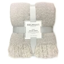 Highams Large Faux Mohair Blanket Bedspread, 150x200cm - Light Grey