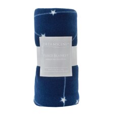 Dreamscene Galaxy Star Fleece Blanket, 120x150cm - Navy Blue