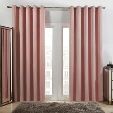 Dreamscene Soft Thermal Insulated Blackout Eyelet Curtains, 46x54" - Blush Pink