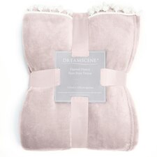 Dreamscene Ultra Soft Fleece Pom Pom Blanket, 200x240cm - Blush Pink