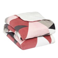 Dreamscene Geometric Shapes Fleece Blanket, 150x180cm - Blush Pink