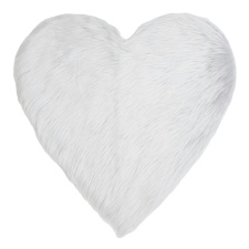 Sienna Heart Shaped Sheepskin Faux Fur Plush Fluffy Fleece Floor Rug, 65x65cm - Grey