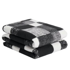 Dreamscene Fleece Winter Check Throw, 120x150cm - Black