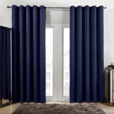 Dreamscene Blackout Thermal Insulated Eyelet Curtains, 46x72" - Navy Blue