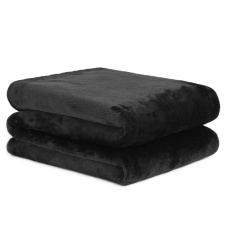 Brentfords Ultra Soft Blanket Warm Flannel Fleece, 125x150cm - Black