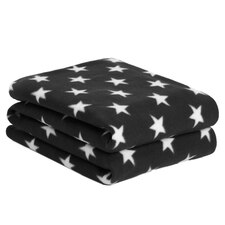 Dreamscene Star Fleece Blanket, 120x150cm - Black/White