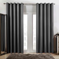 Dreamscene Thermal Blackout Eyelet Curtains, 66x54" - Charcoal