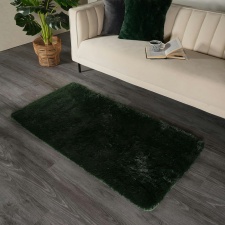 Sienna Fluffy Anti-Slip Shaggy Floor Mat Rug, 120x170cm - Forest Green