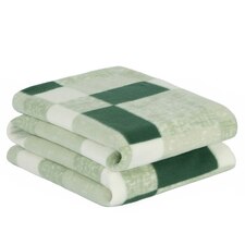 Dreamscene Fleece Winter Check Throw, 120x150cm - Forest Green