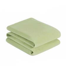 Dreamscene Luxury Soft Plain Fleece Blanket Bedspread, 125x150cm - Sage Green