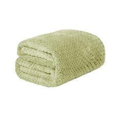 Dreamscene Luxury Mink Waffle Blanket, 125x150cm - Sage Green