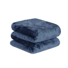 Dreamscene Luxury Mink Faux Fur Fleece Throw Blanket, 125x150cm - Navy Blue