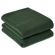 Dreamscene Luxury Fleece Blanket Bedspread, 200x240cm - Forest Green