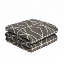 Dreamscene Geometric Line Fleece Blanket, 120x150cm - Charcoal