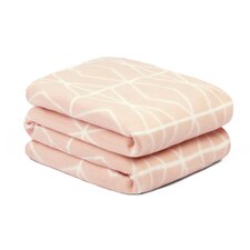 Dreamscene Geometric Line Fleece Blanket, 120x150cm - Blush Pink