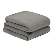 Dreamscene Luxury Plain Fleece Blanket Bedspread, 125x150cm - Charcoal