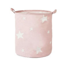 OHS Star Print Storage Organiser Laundry Basket, 5-10L - Blush Pink