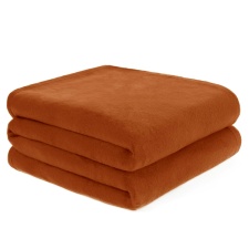 Dreamscene Luxury Fleece Throw Blanket, 125x150cm - Burnt Orange