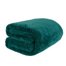 Dreamscene Luxury Waffle Honeycomb Mink Warm Blanket, 150x200cm - Teal Blue