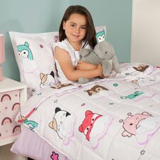 Squishmallows Kids Weighted Blanket 2kg Sensory Sleep Anxiety, 90x120cm - Lilac