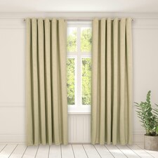 OHS Leaf Print Thermal Blackout Eyelet Curtains, 46x54" - Sage Green