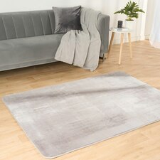 OHS Micro Plush Filled Anti-Slip Carpet Mat Floor Rug, 80x150cm - Silver