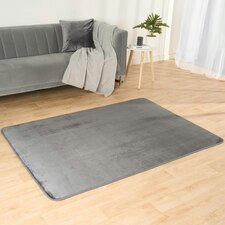 OHS Micro Plush Filled Anti-Slip Carpet Mat Floor Rug, 80x150cm - Charcoal